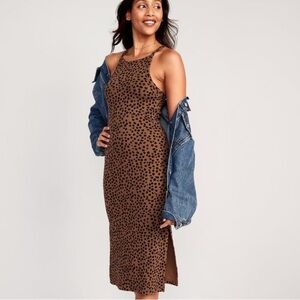 NWOT Old Navy leopard Midi dress S Tall